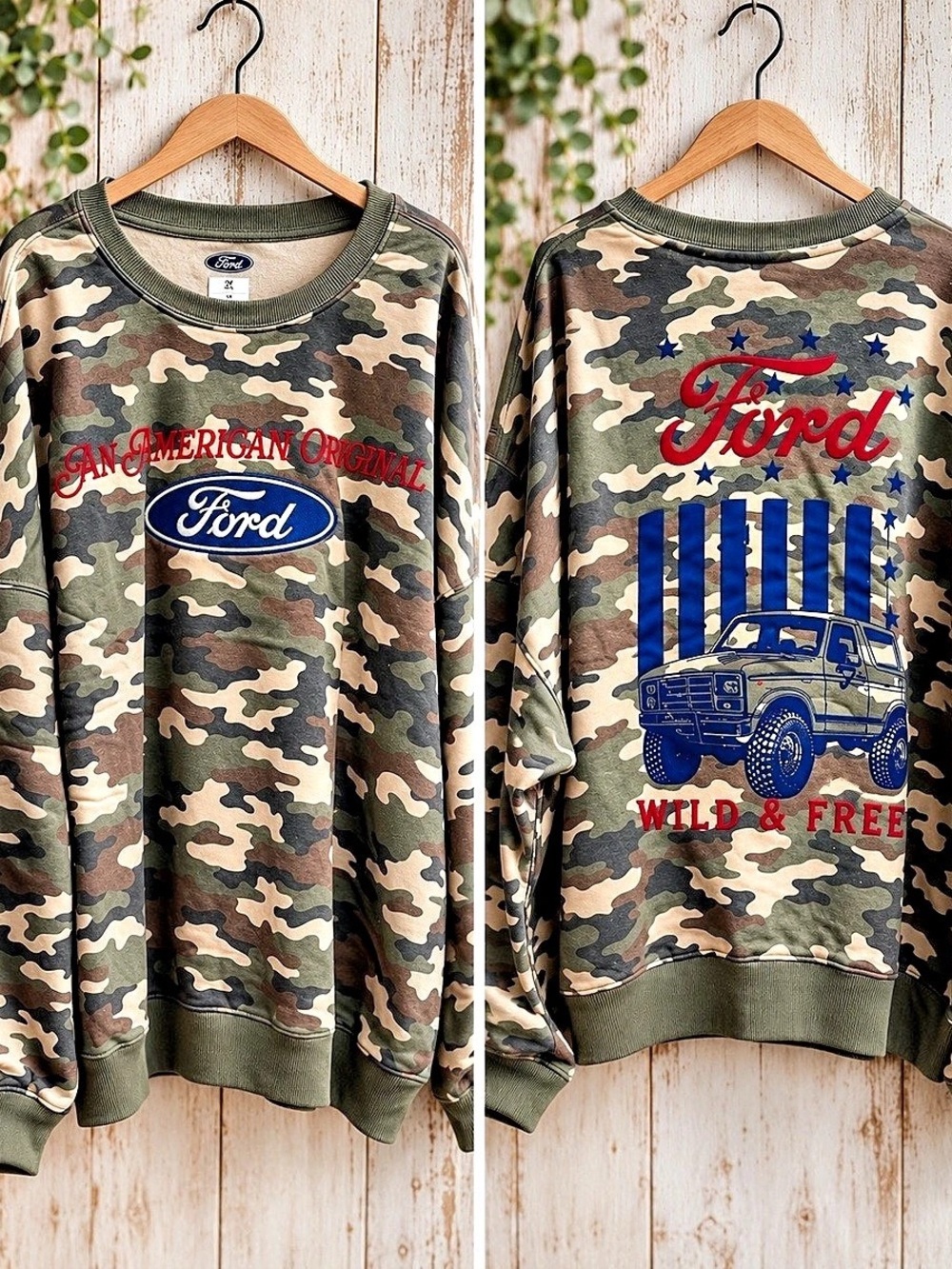 Ford Camo Unisex Graphic Sweatshirt Size 3X NWT
